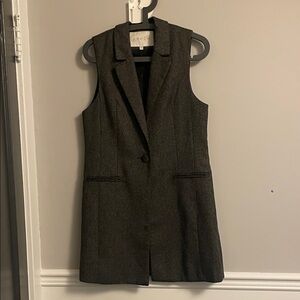 FRNCH Charcoal Gray Sleeveless Blazer Vest